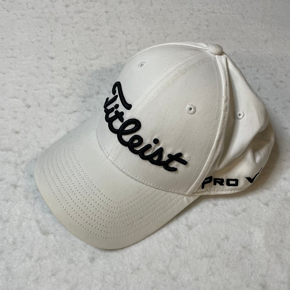 Titleist Pro V1‎ Golf Cap Hat White FJ Flex Fit Adjustable Mens L XL